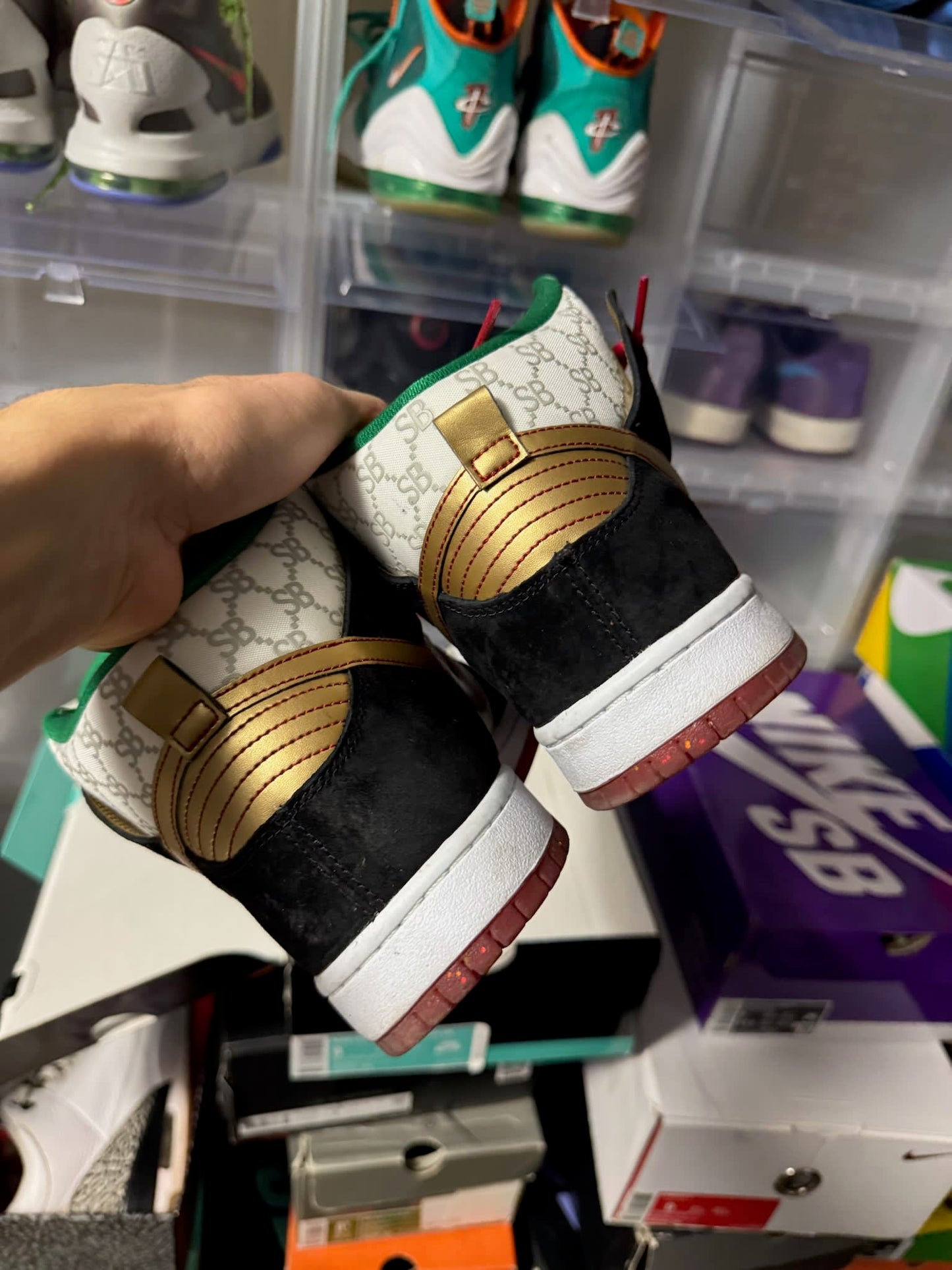 Size 9 Preowned Nike SB Dunk High Black Sheep Paid in Full