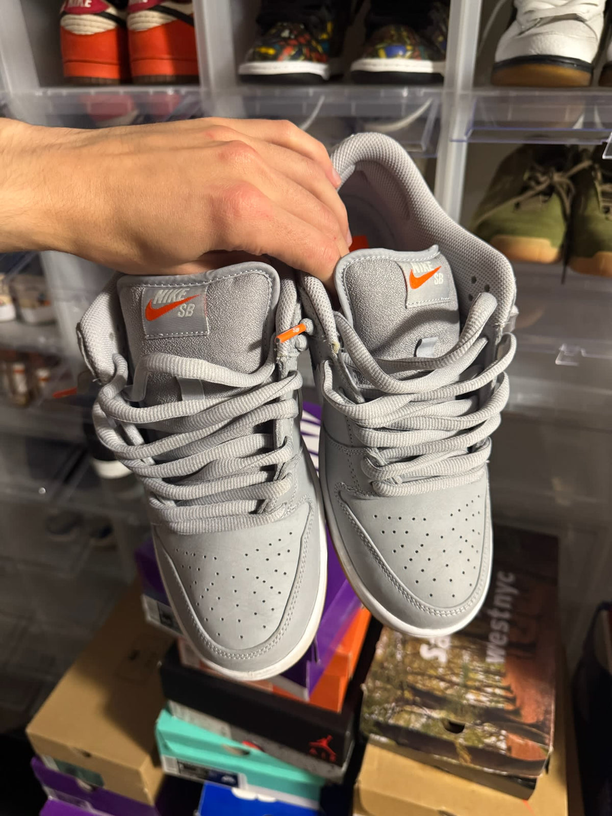 [HY789] Nike SB Dunk Low Pro ISO Orange Label Wolf Grey Gum