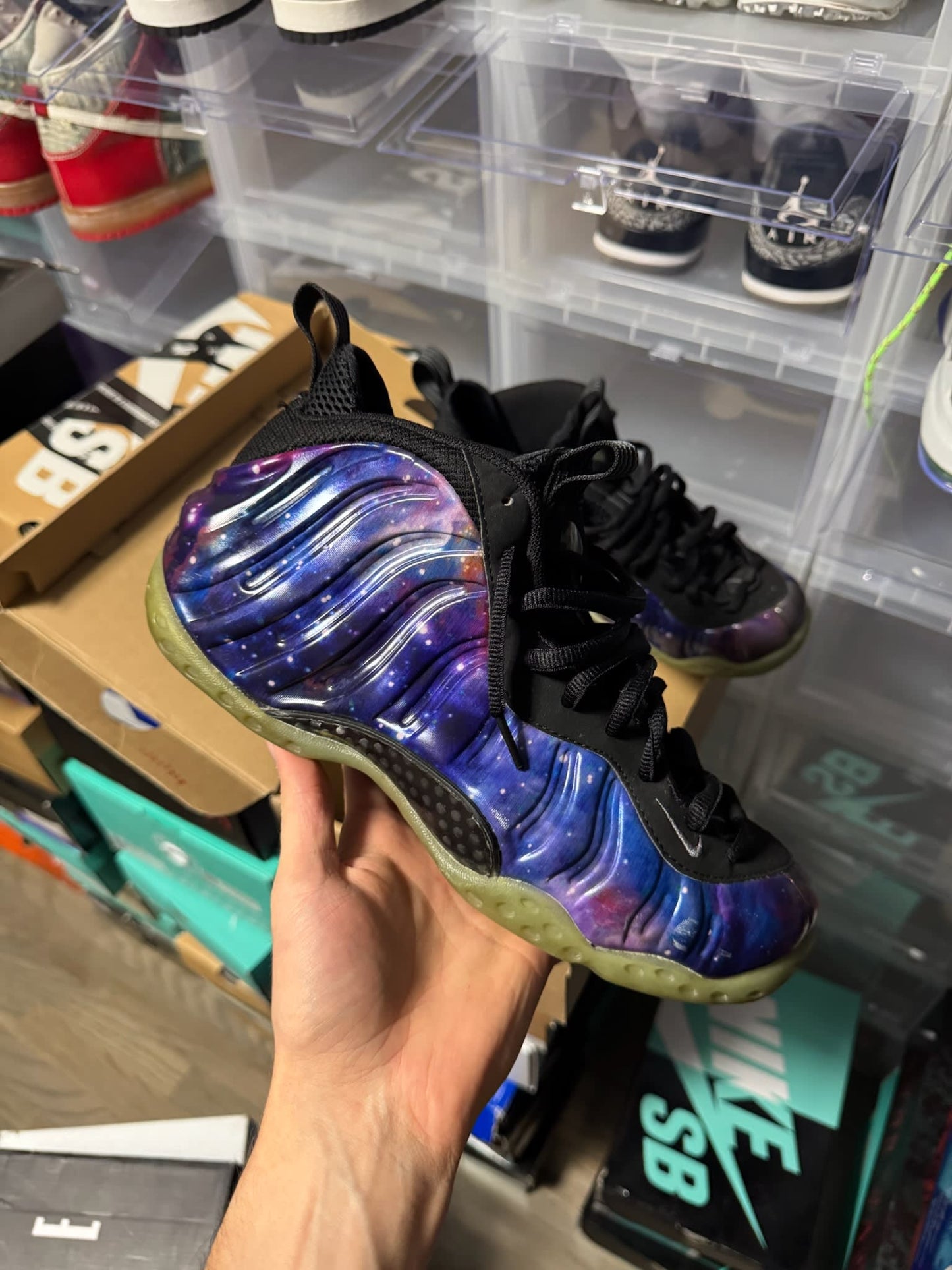 Size 9 Preowned Nike Air Foamposite One NRG Galaxy (2012)