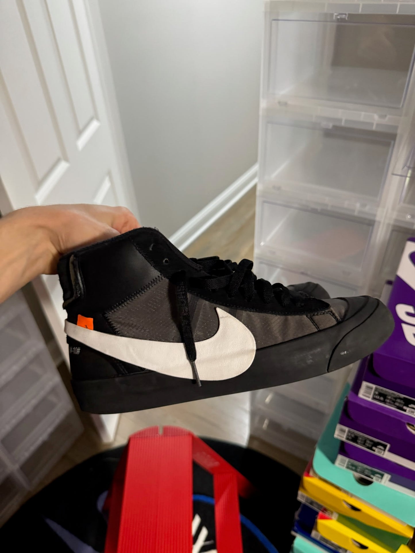 Size 9 Preowned (NB) Nike Blazer Mid Off-White Grim Reaper