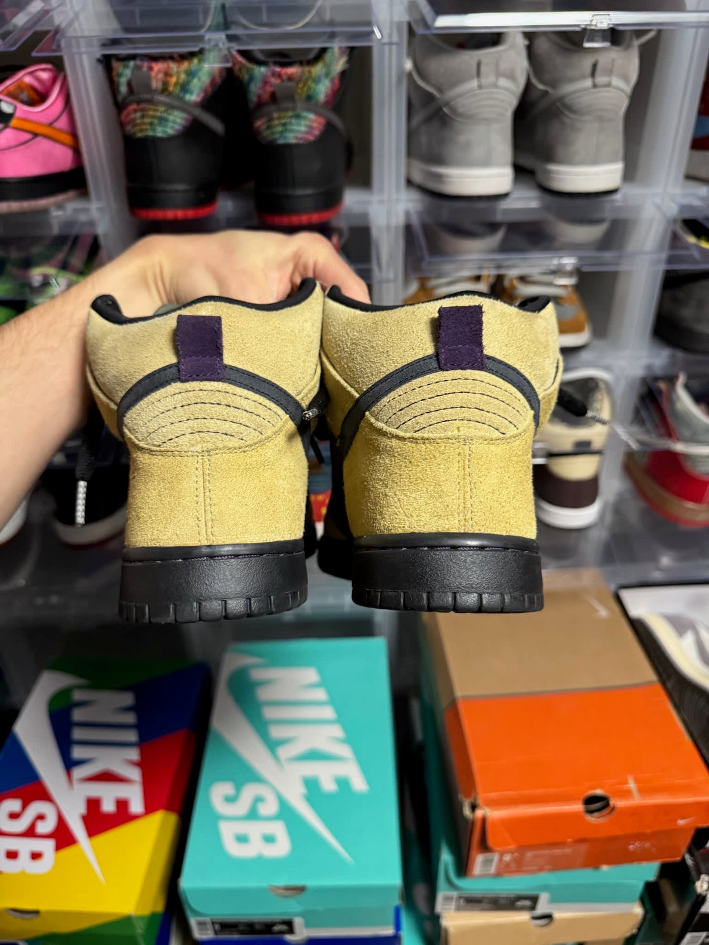 Size 9 Preowned (NB) Nike SB Dunk High Chrome Ball Incident