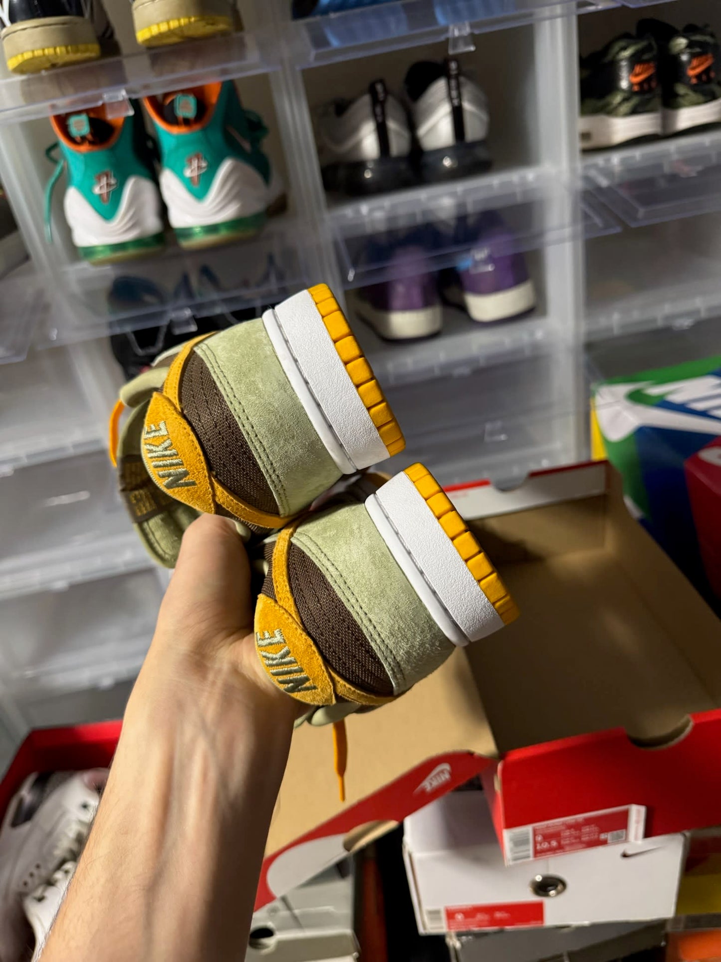 Size 9 Preowned Nike Dunk Low Dusty Olive