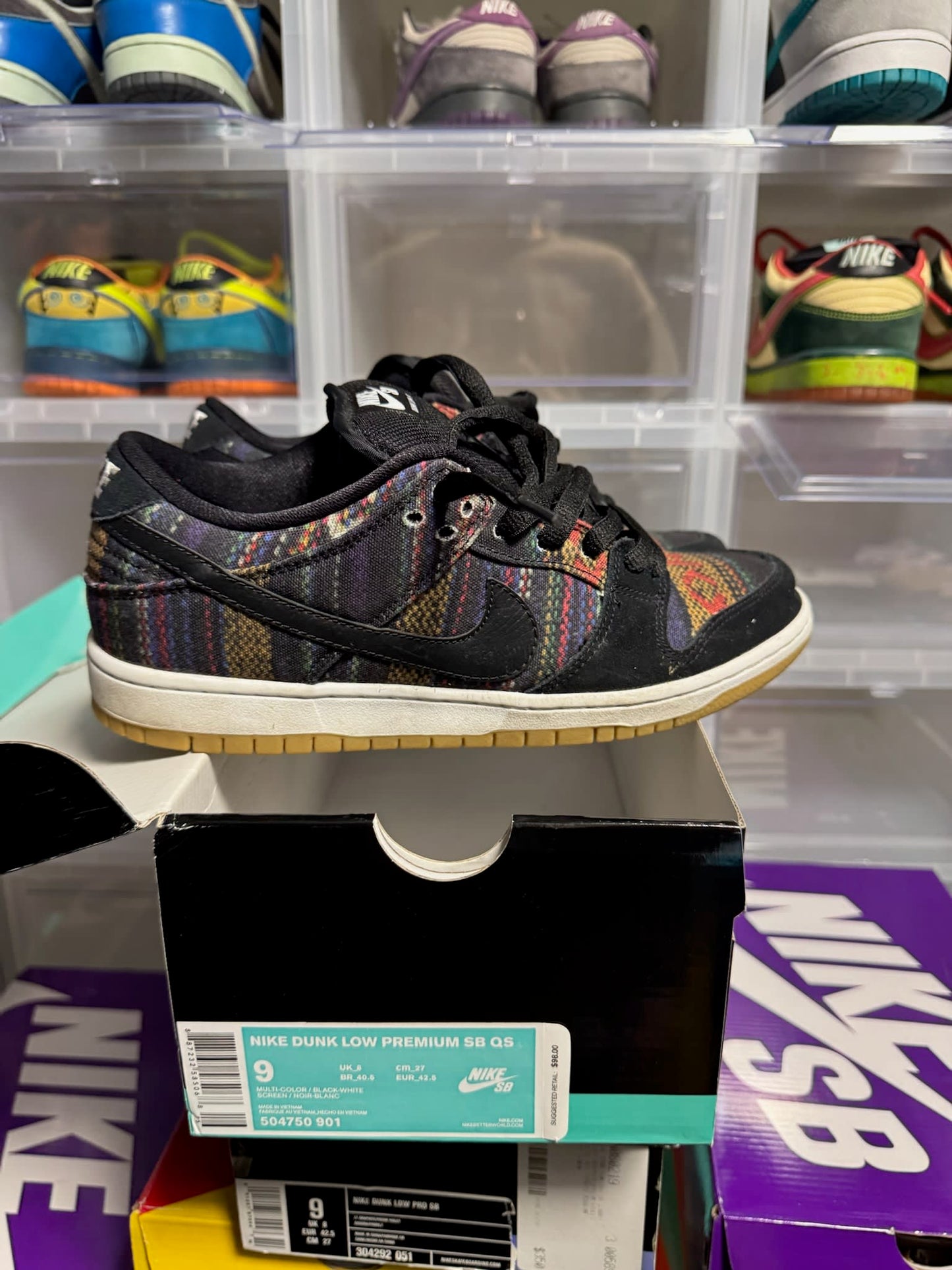 Size 9 Preowned Nike SB Dunk Low Hackey Sack