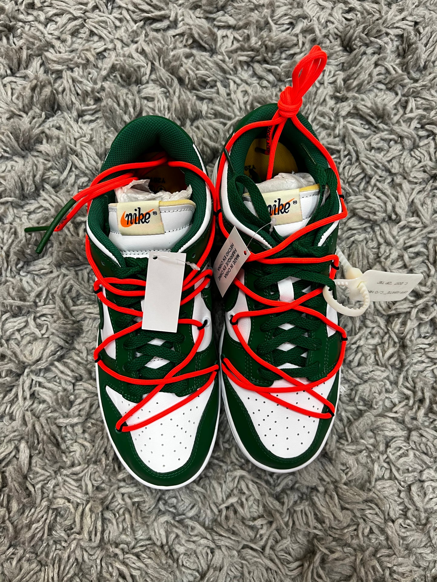 NIKE DUNK LOW LTHR / OW x Off-White ‘Pine Green’