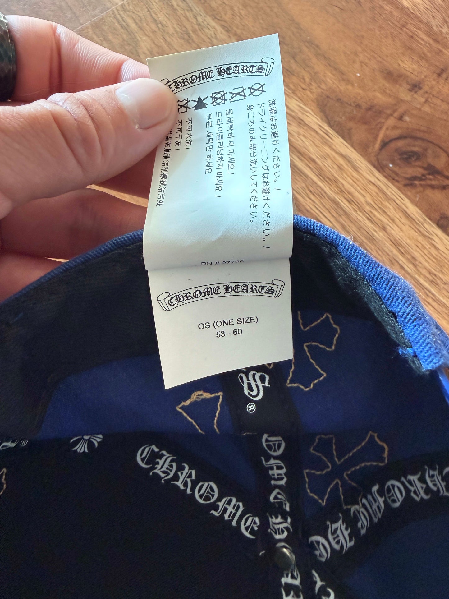 HY3528 Chrome Hearts Cross Patch Cap Blue/Yellow