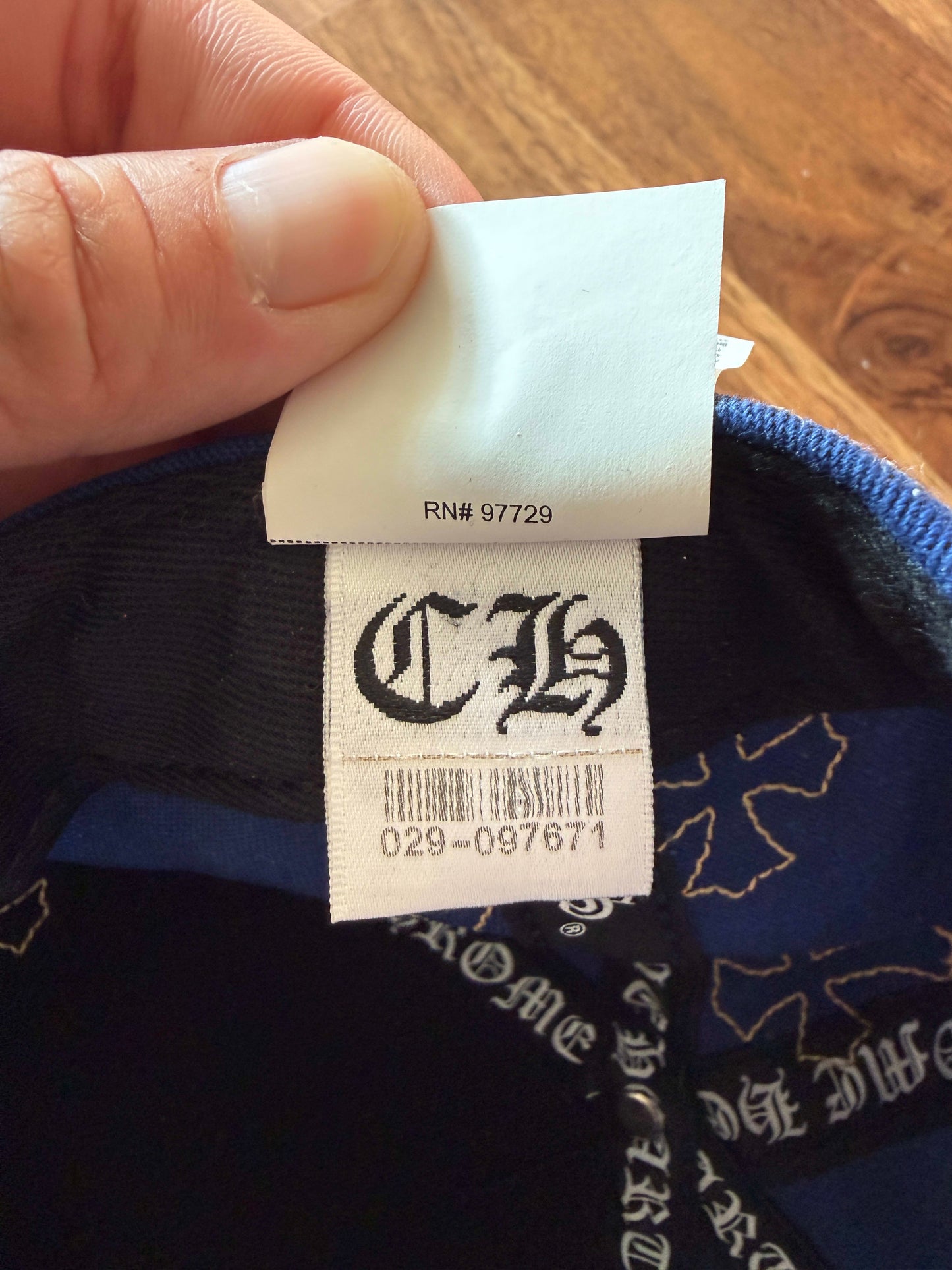 HY3528 Chrome Hearts Cross Patch Cap Blue/Yellow