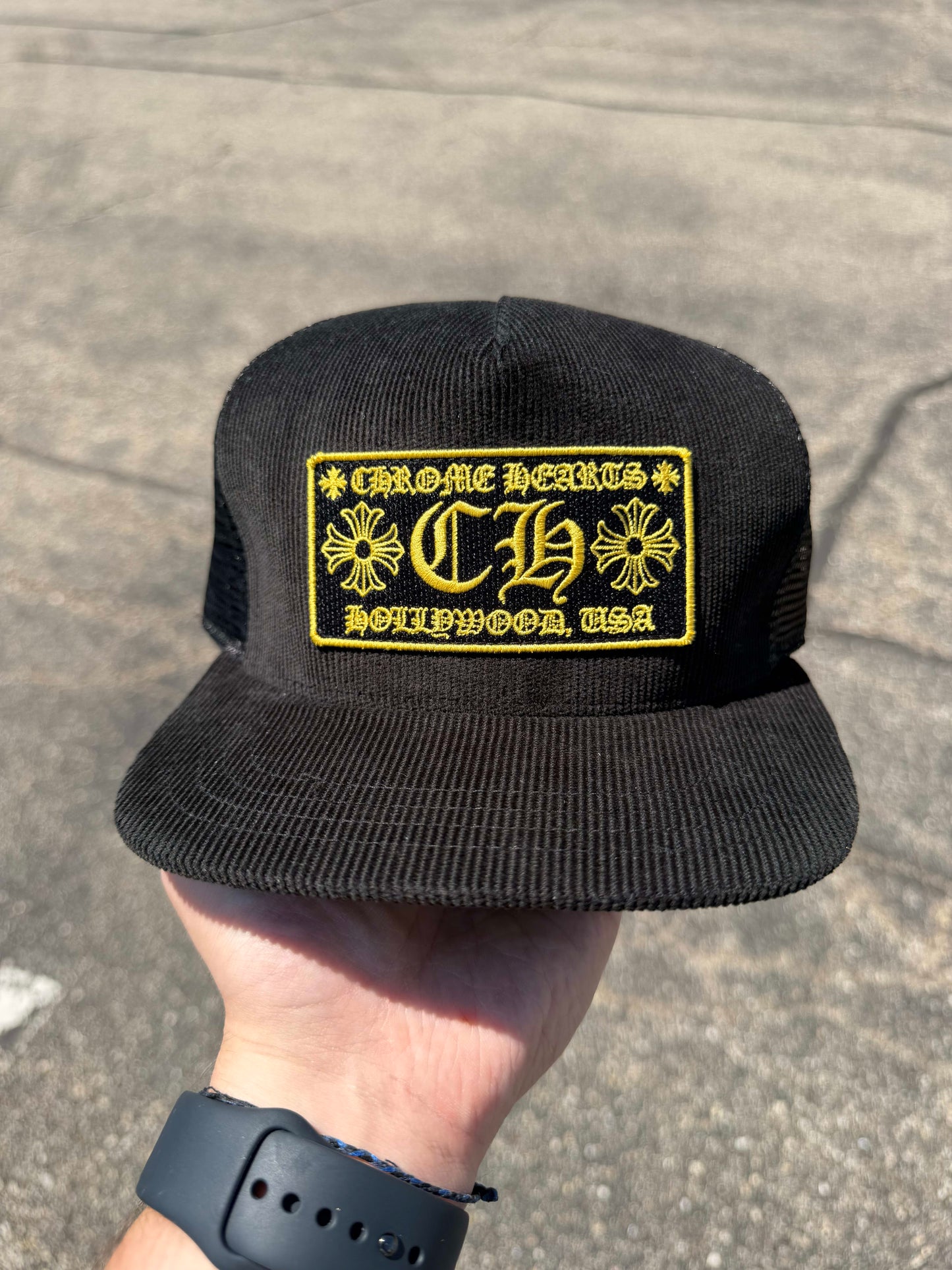 HY3569 Chrome Hearts CH Baseball Cap Black/Yellow
