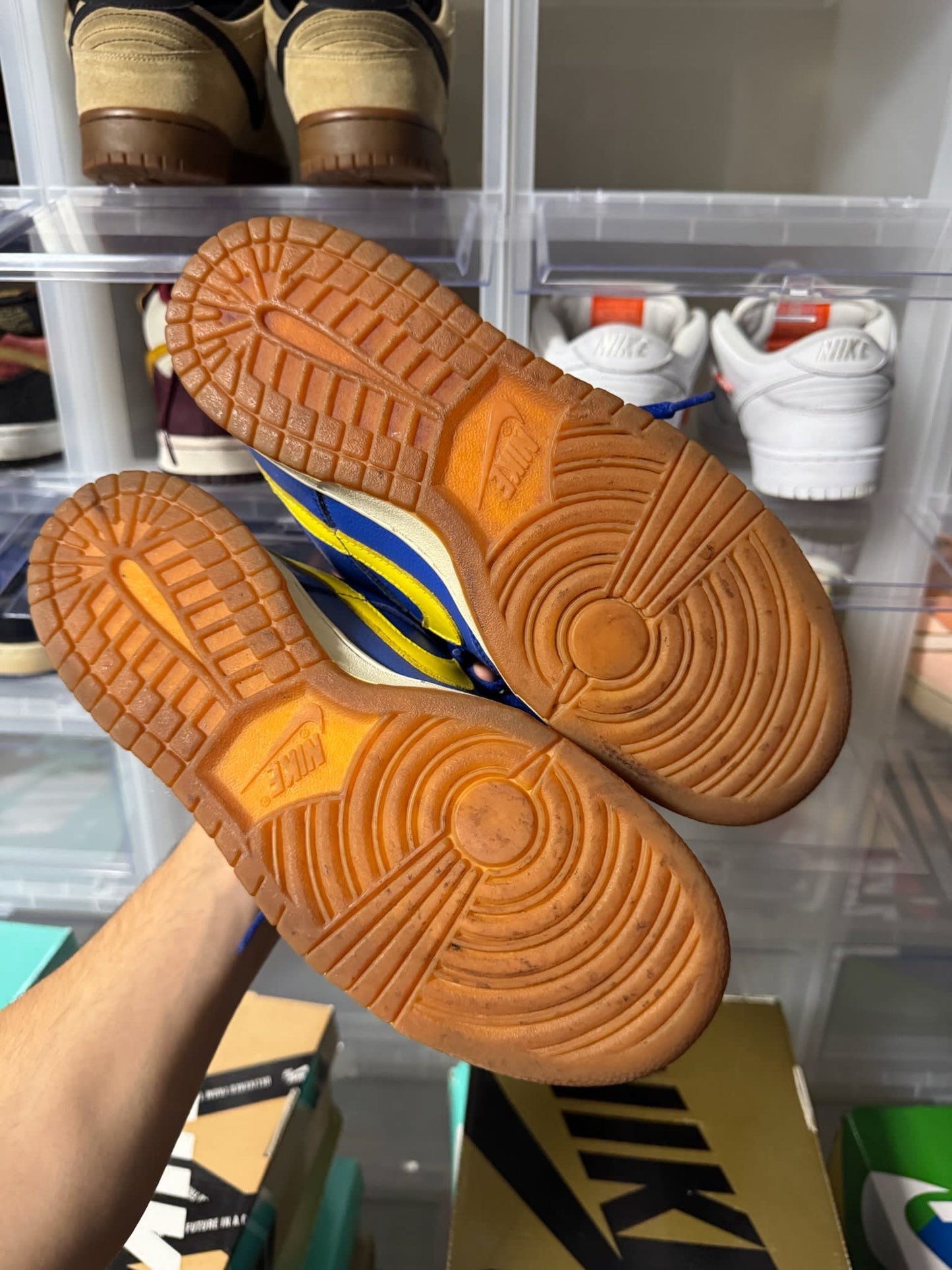 Size 8 Preowned Nike SB Dunk Low Boca Juniors