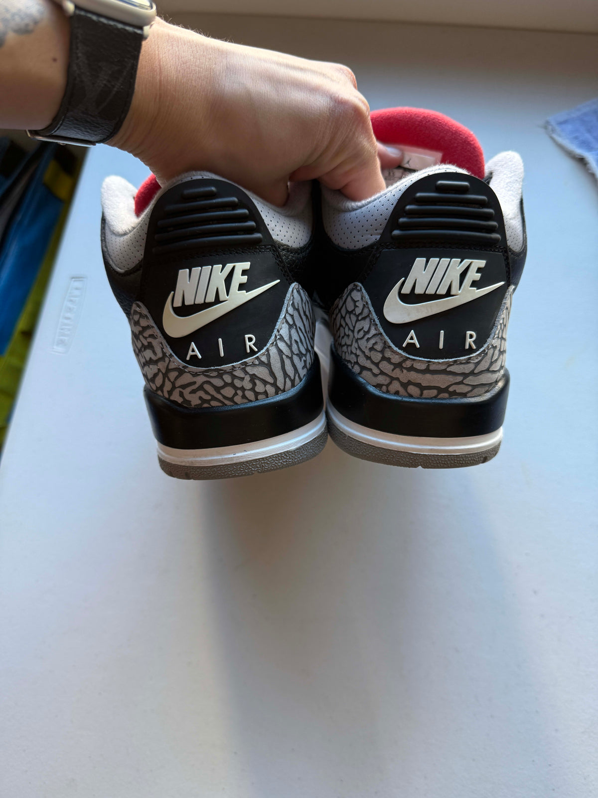 Size 8.5 Preowned Jordan 3 Retro Black Cement (2018)