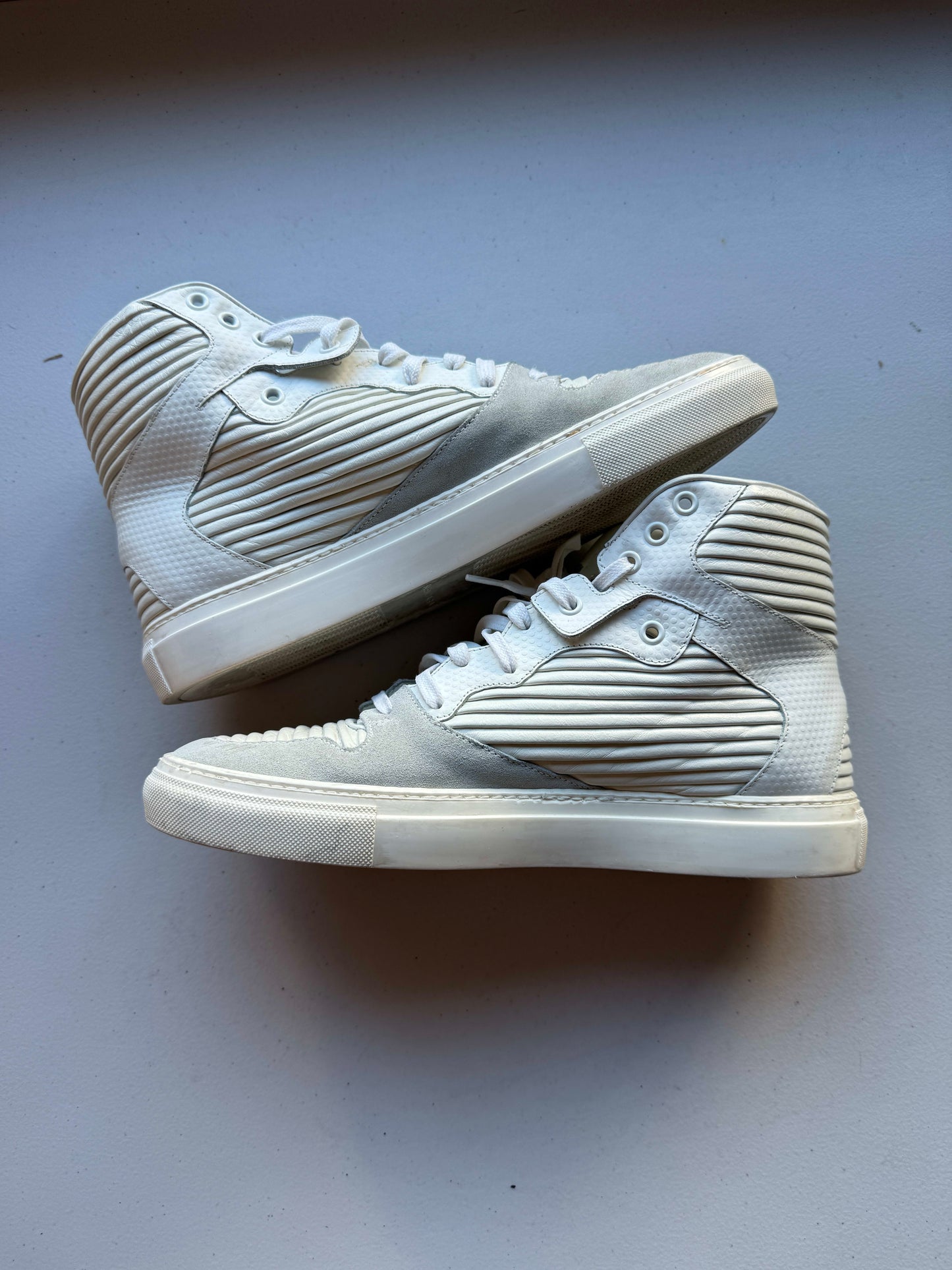 Balenciaga Cotes Pleated High-Top Sneakers