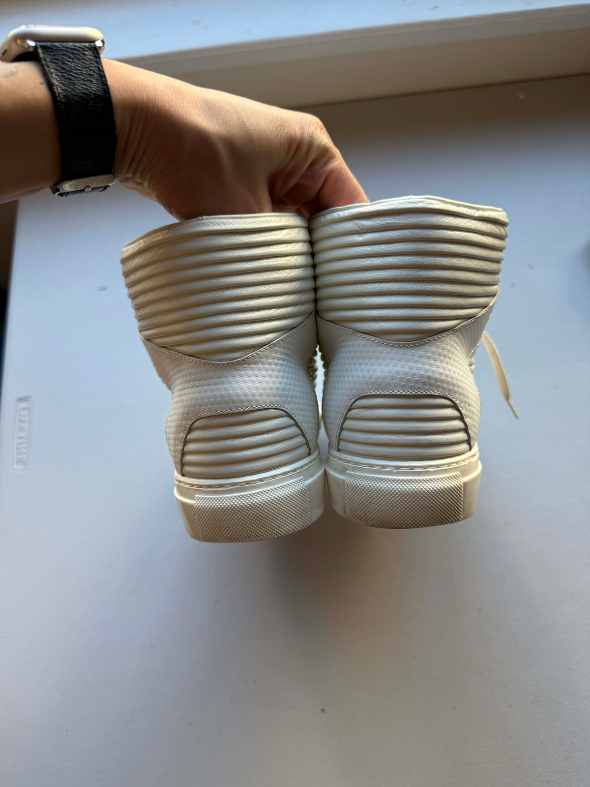 Balenciaga Cotes Pleated High-Top Sneakers
