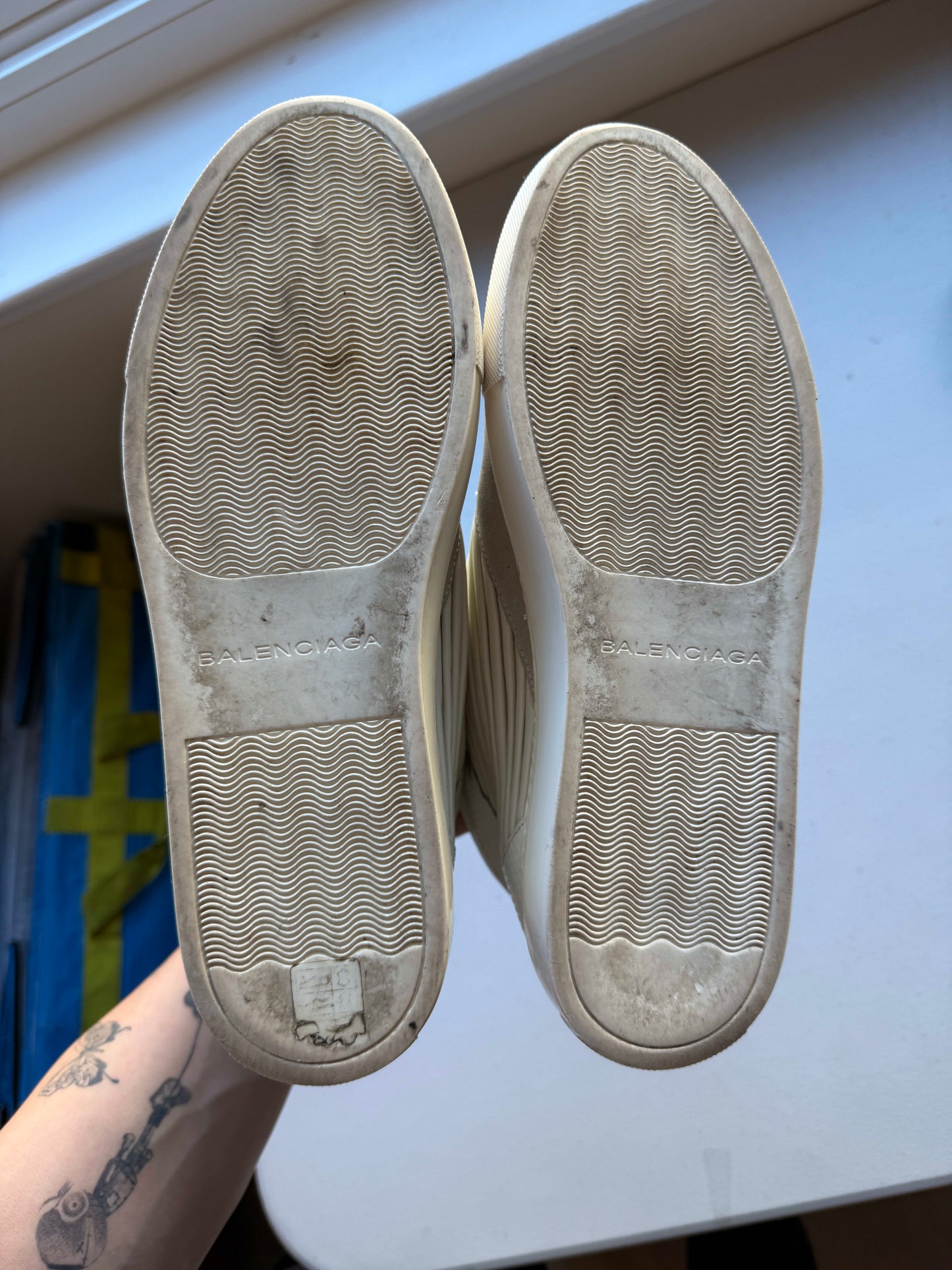 Balenciaga Cotes Pleated High-Top Sneakers