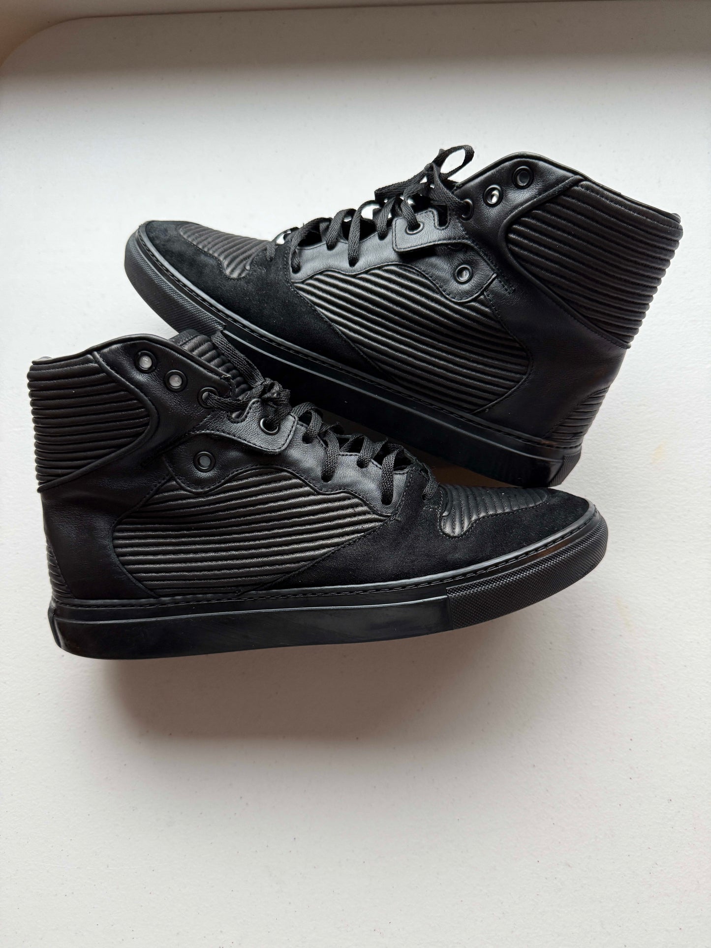 Balenciaga Cotes Pleated High Top Sneakers