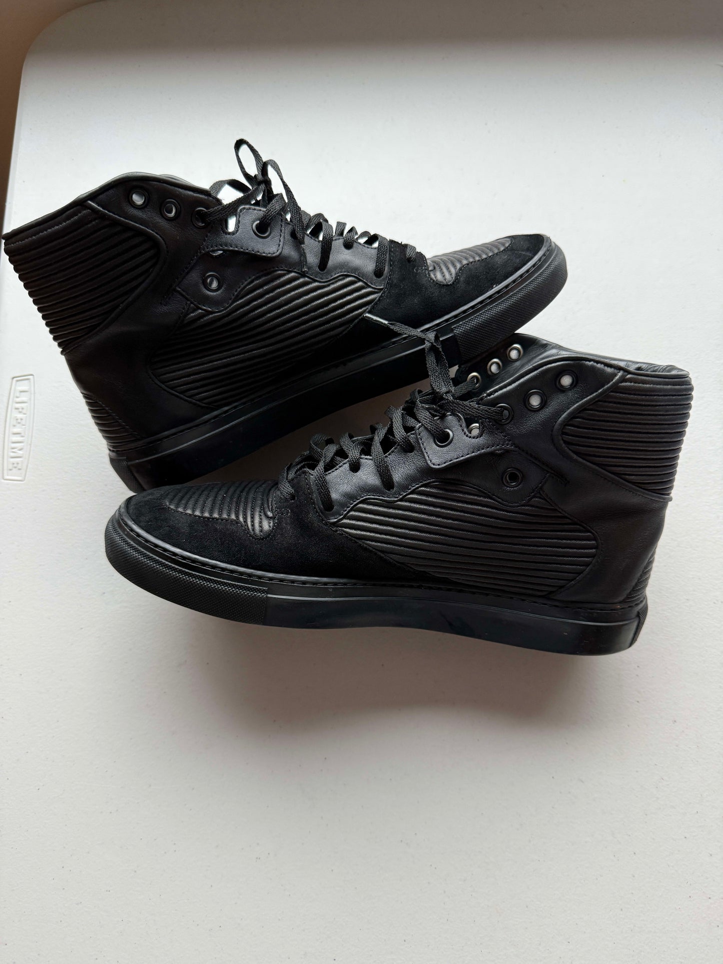 Balenciaga Cotes Pleated High Top Sneakers