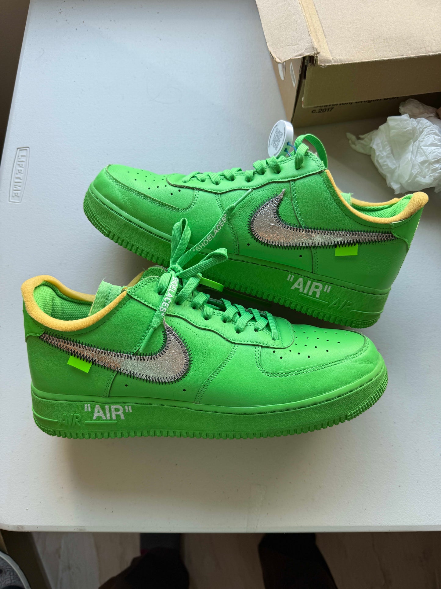 Size 11.5 Preowned Nike Air Force 1 Low Off-White Brooklyn