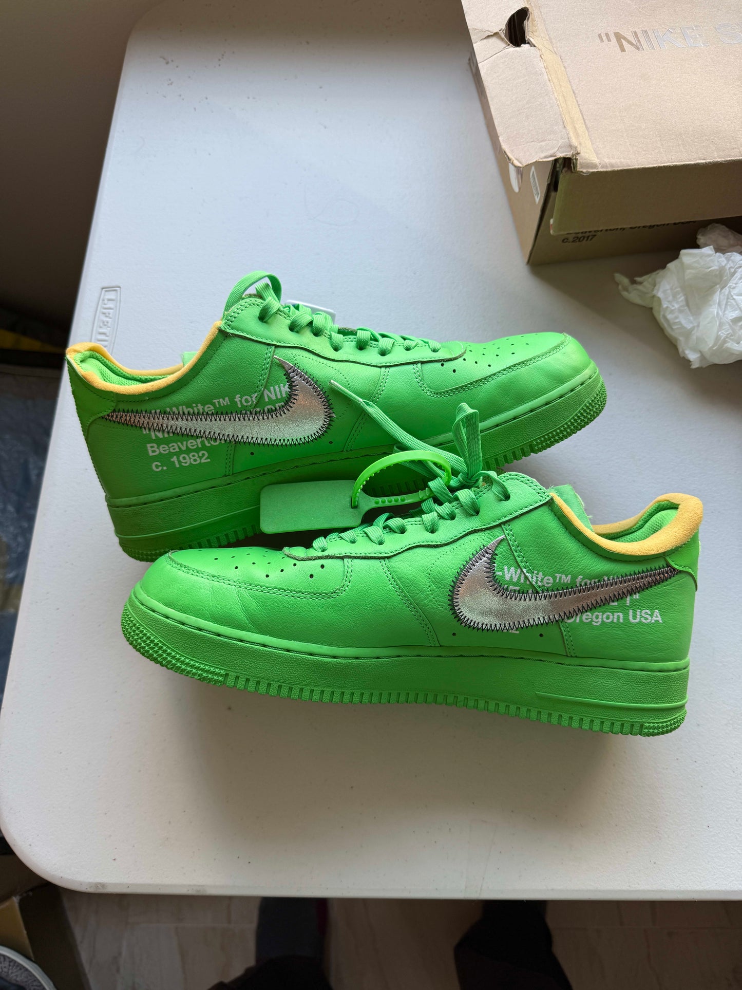 Size 11.5 Preowned Nike Air Force 1 Low Off-White Brooklyn