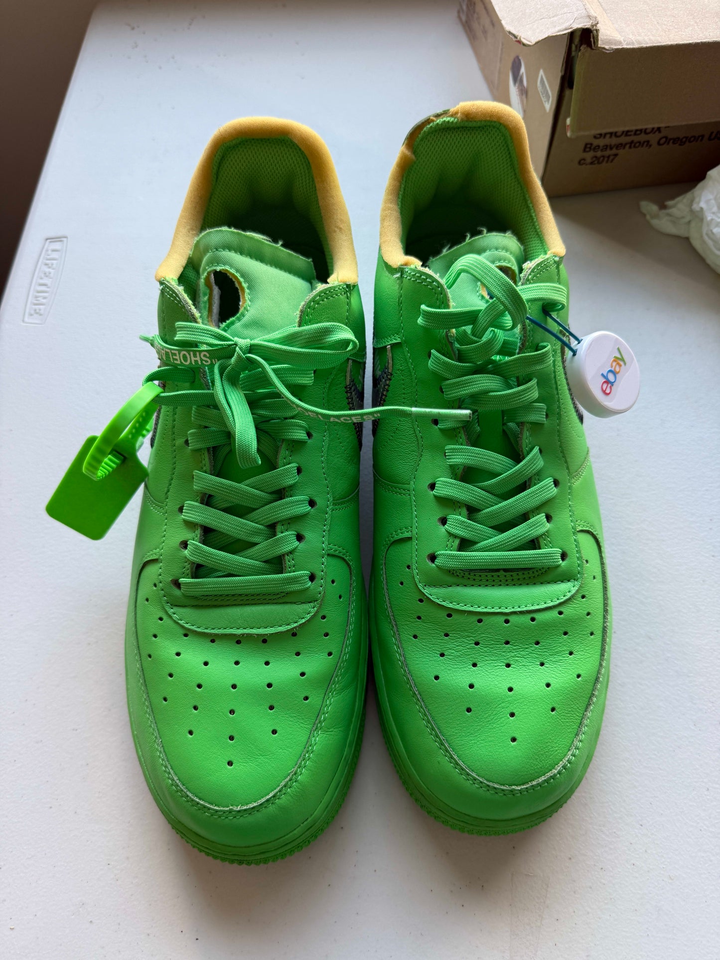Size 11.5 Preowned Nike Air Force 1 Low Off-White Brooklyn