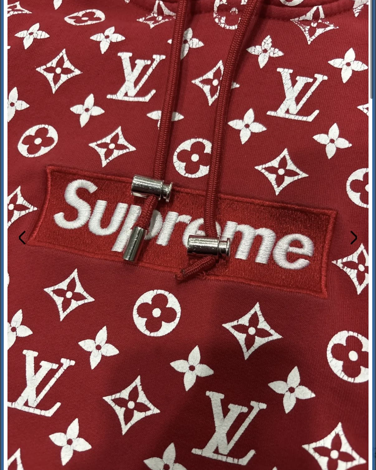 Supreme x Louis Vuitton Box Logo Hoodie Red