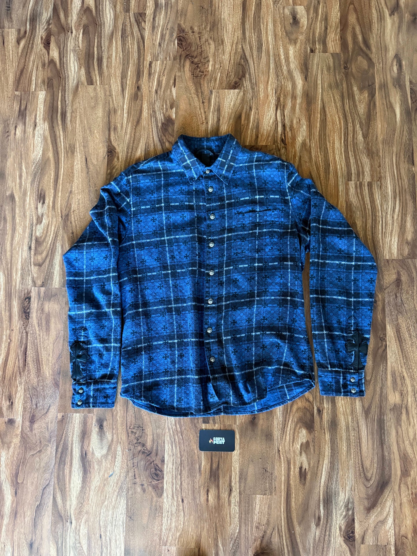 Chrome Hearts Loose Ends Cross Patch Flannel Shirt