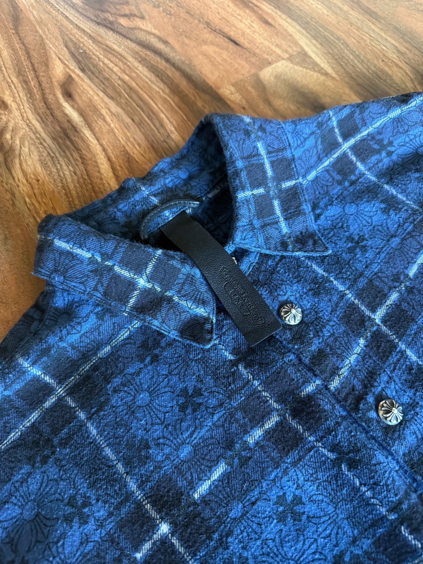 Chrome Hearts Loose Ends Cross Patch Flannel Shirt