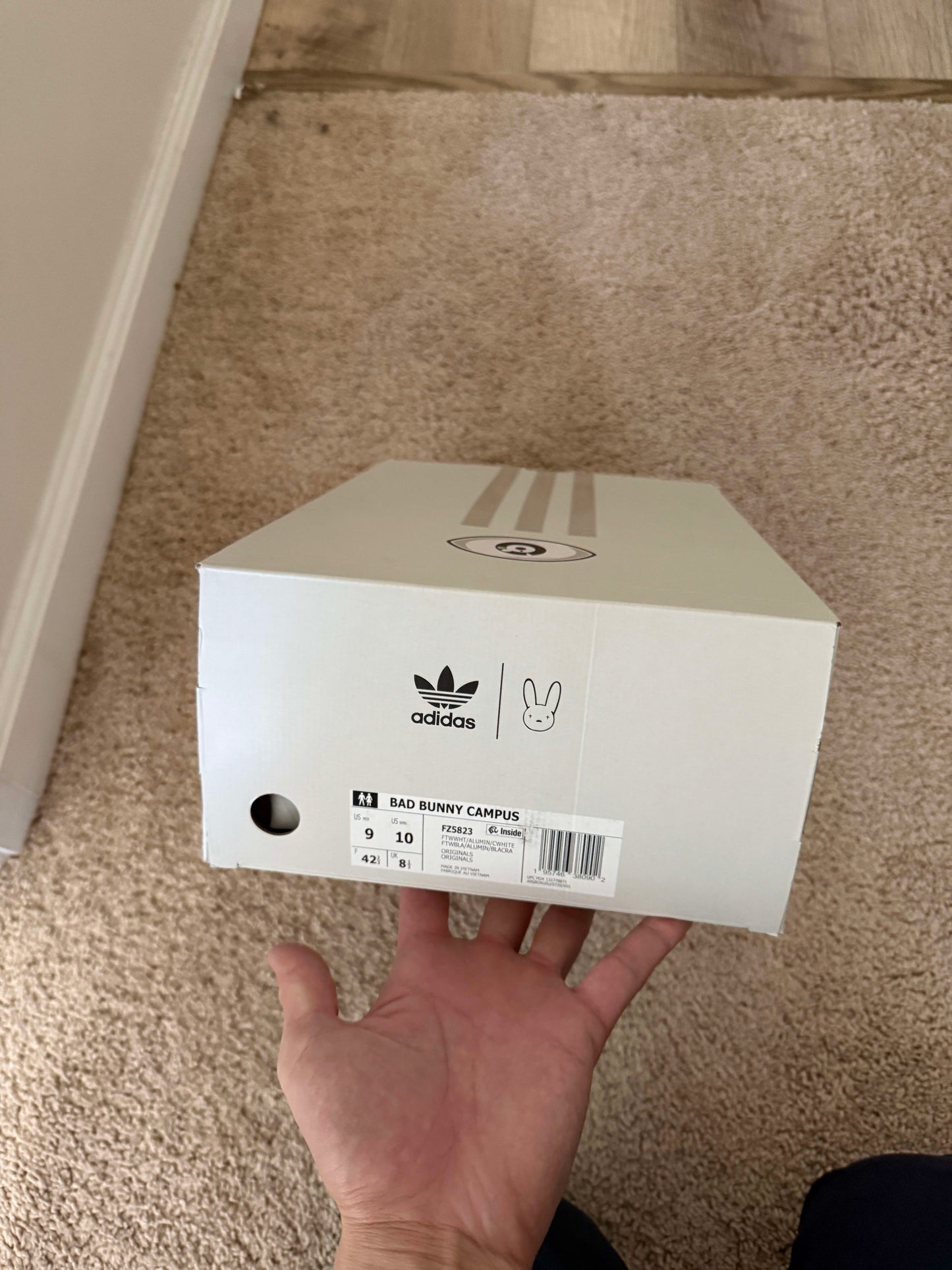 Size 9 Preowned adidas Campus Light Bad Bunny Cream