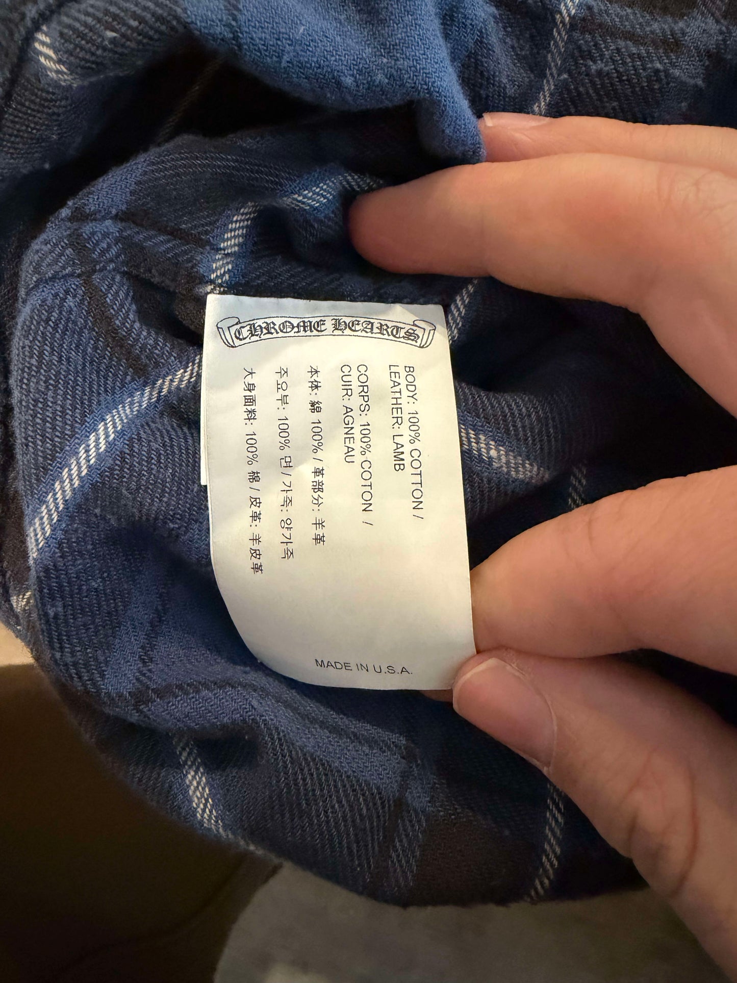 Chrome Hearts Loose Ends Cross Patch Flannel Shirt