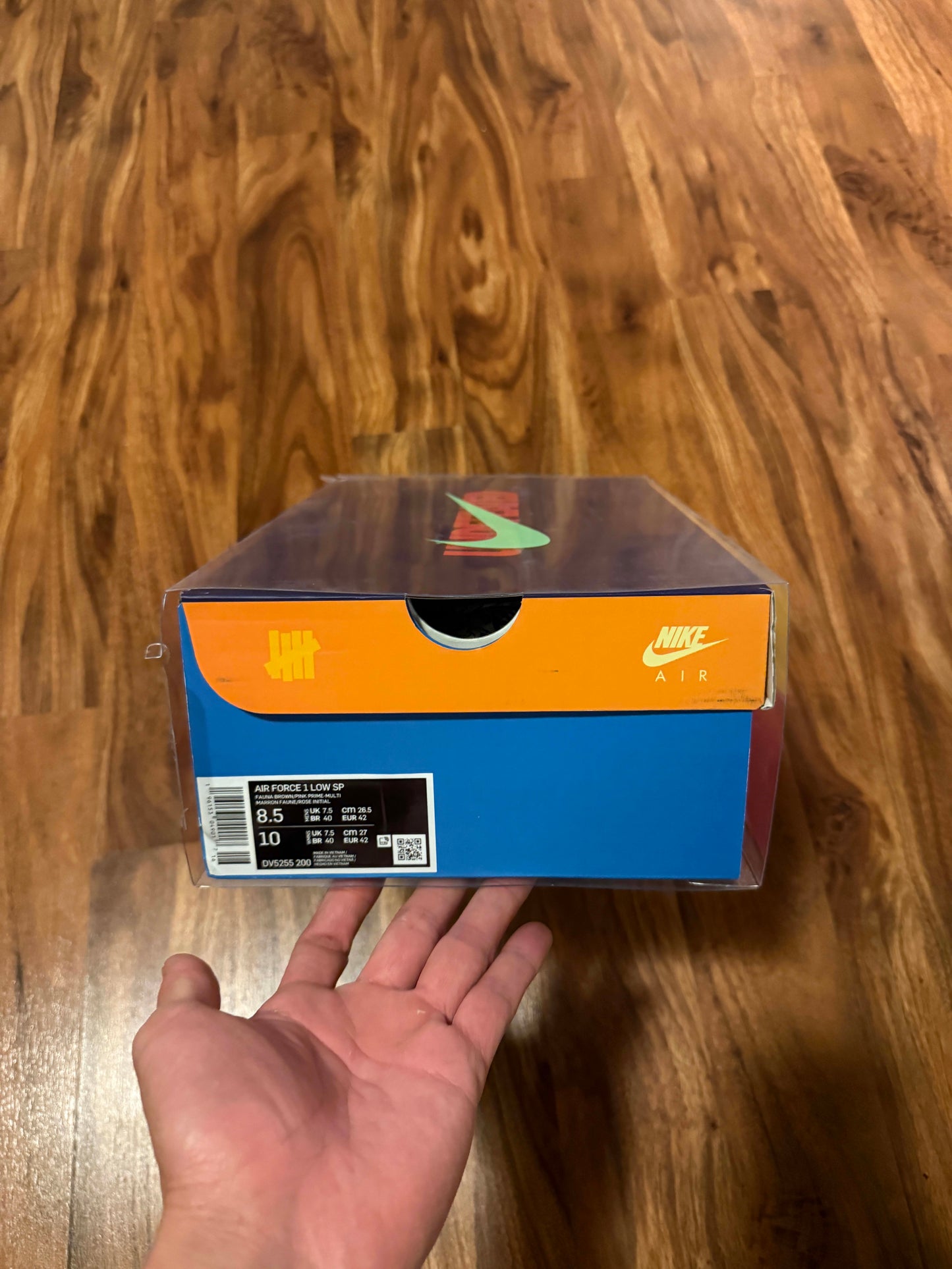 Size 8.5 Preowned Nike Air Force 1 Low SP Undefeated Multi-Patent Pink Prime