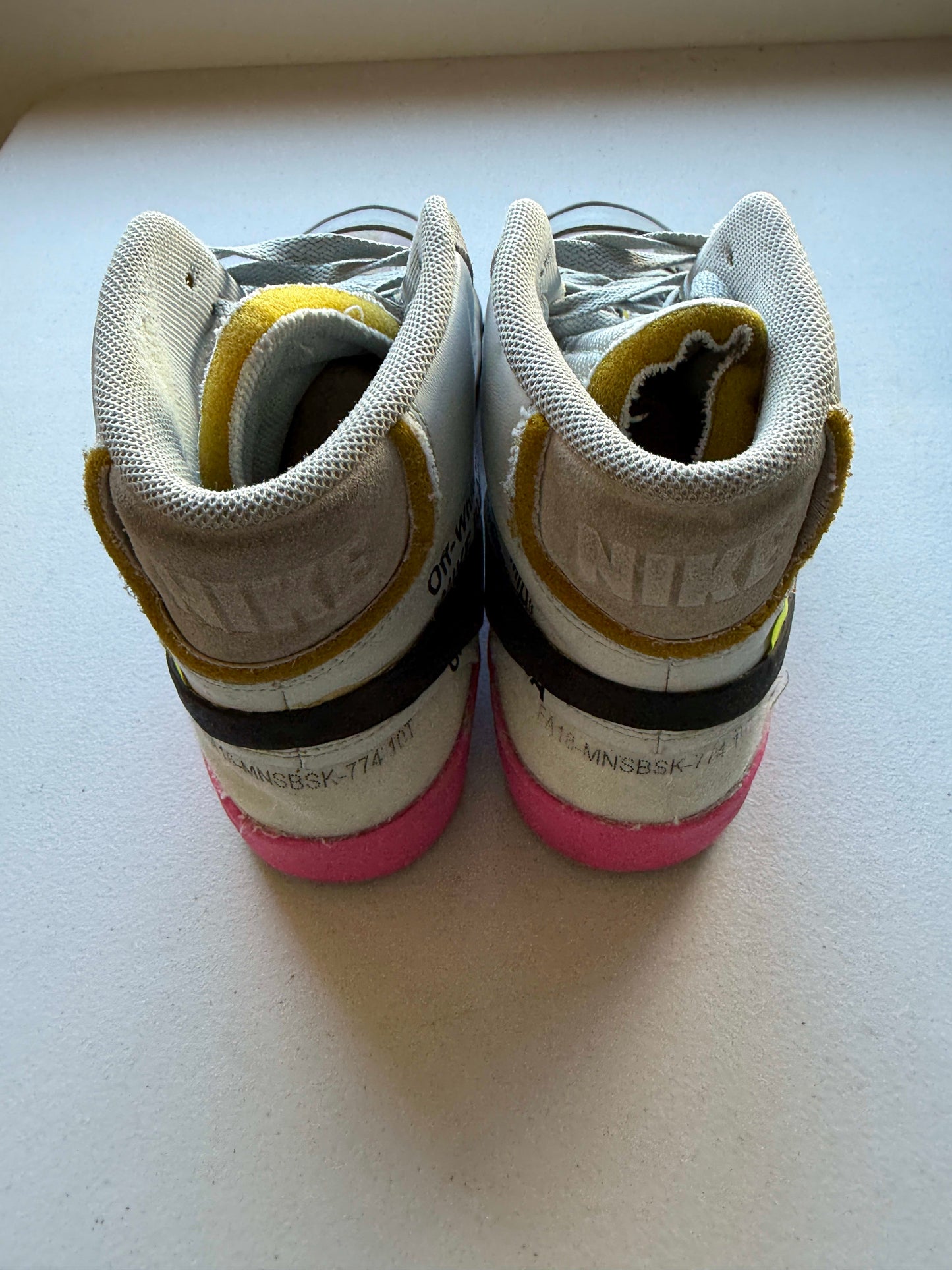Size 10.5 Preowned Nike Blazer Mid Off-White Wolf Grey Serena Queen