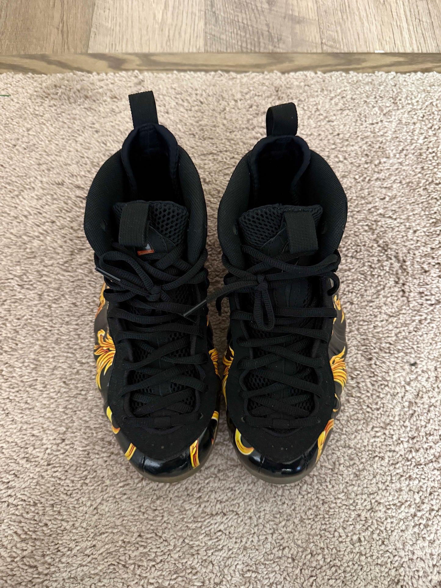 Size 10 Preowned Nike Air Foamposite One Supreme Black