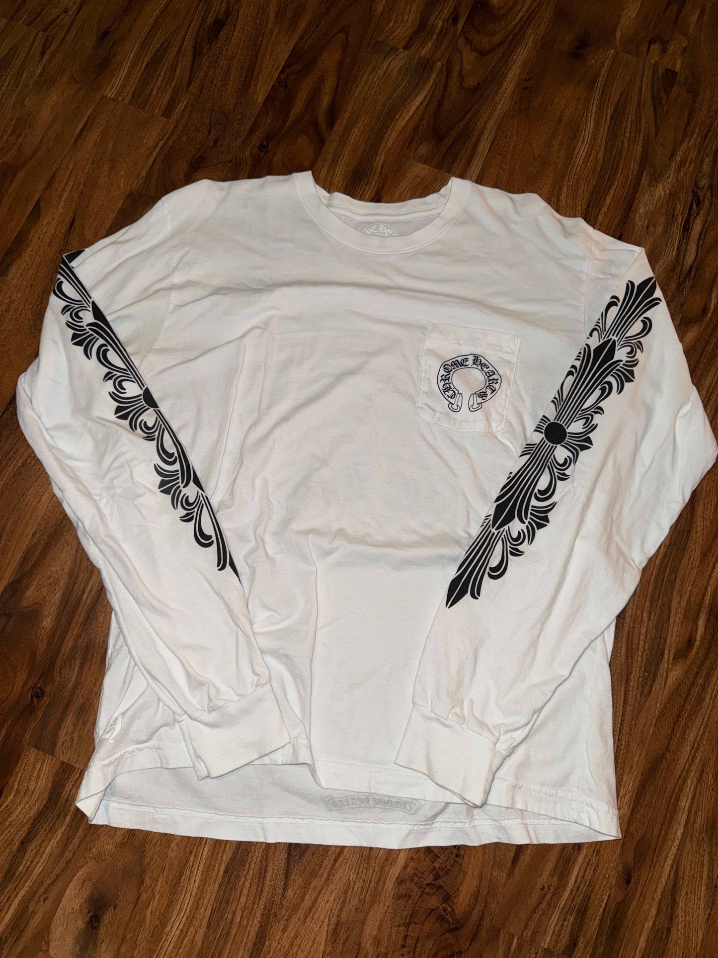 Chrome Hearts Floral Horseshoe L/S T-shirt White