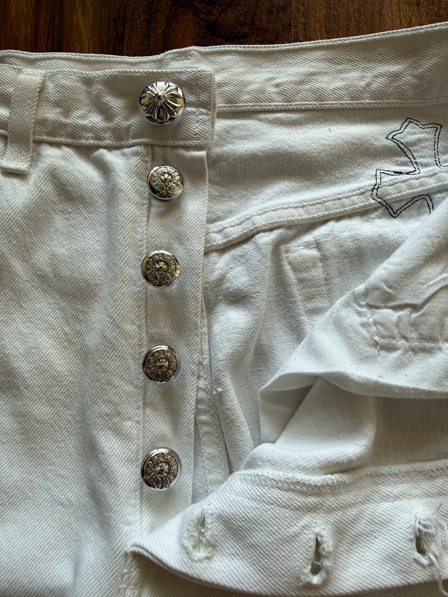 Chrome Hearts Levi's 501 Leopard Cross Denim Jeans 20 Patches