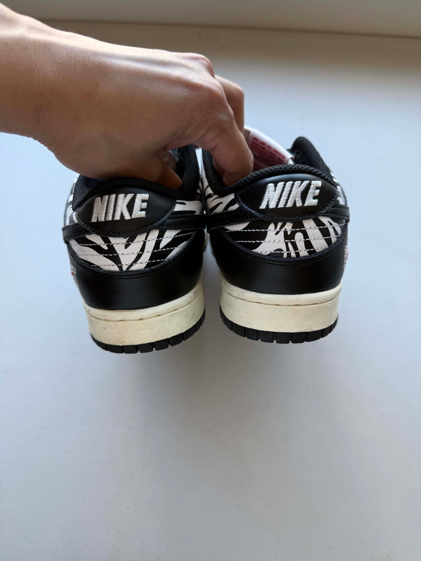Size 9 Preowned (RB) Nike SB Dunk Low OG QS Quartersnacks Zebra