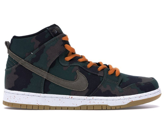 Size 9 Preowned Nike SB Dunk High FiveOneO Camo