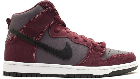 Size 9 Preowned Nike SB Dunk High Deep Burgundy Gridiron
