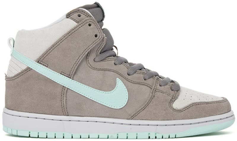 Size 9 Preowned Nike SB Dunk High Soft Grey Mint