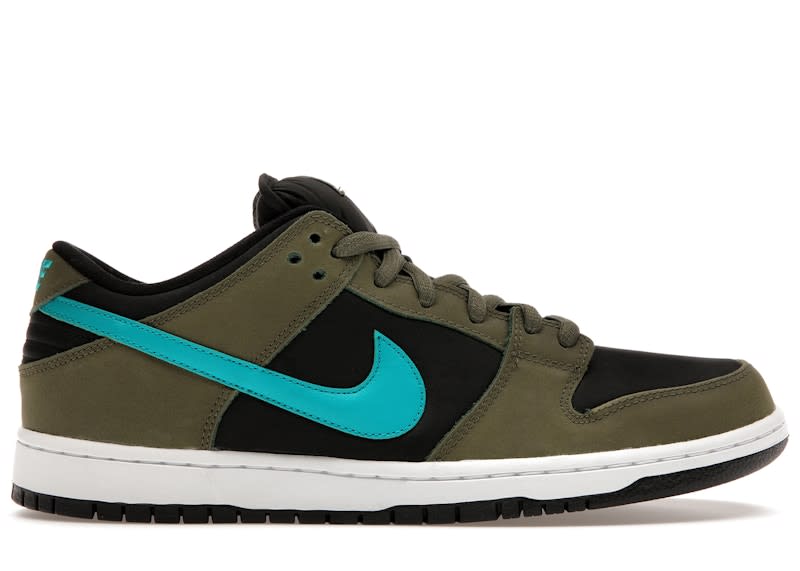 Size 9 Preowned Nike SB Dunk Low Medium Olive Turbo Green