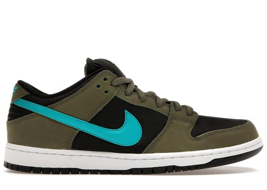 Size 9 Preowned Nike SB Dunk Low Medium Olive Turbo Green