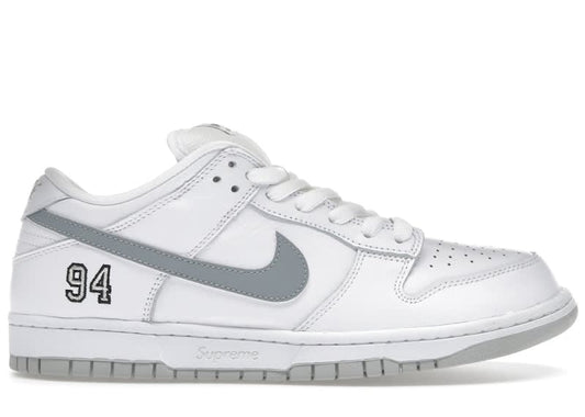 Nike SB Dunk Low Supreme 94 White Metallic Silver