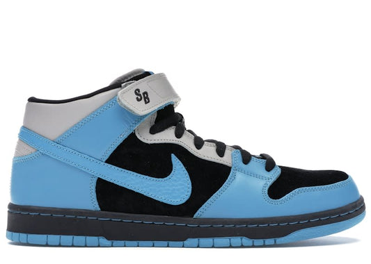 Size 9.5 Preowned (NB) Nike SB Dunk Mid Aqua Fuel Blue