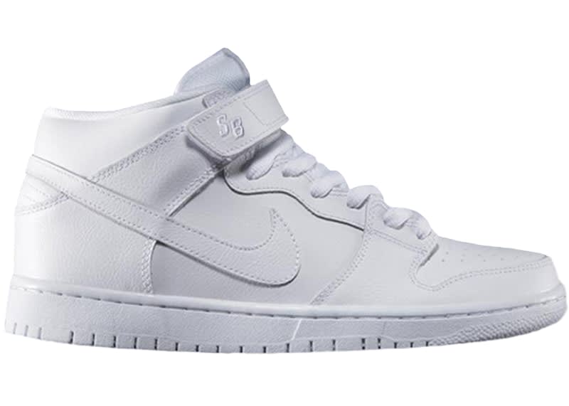 Size 9 Preowned (NB) Nike SB Dunk Mid Pro White Light Base Grey