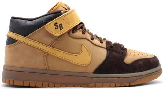 Size 8.5 Preowned Nike SB Dunk Mid Wheat Bronze