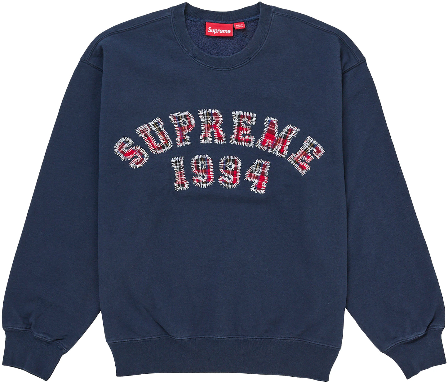 Supreme Plaid Arc Crewneck Navy