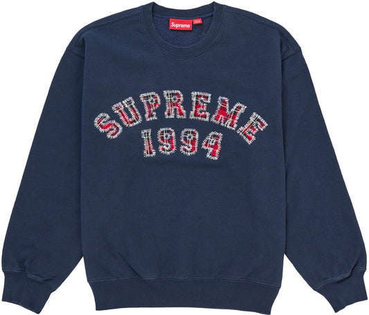 Supreme Plaid Arc Crewneck Navy