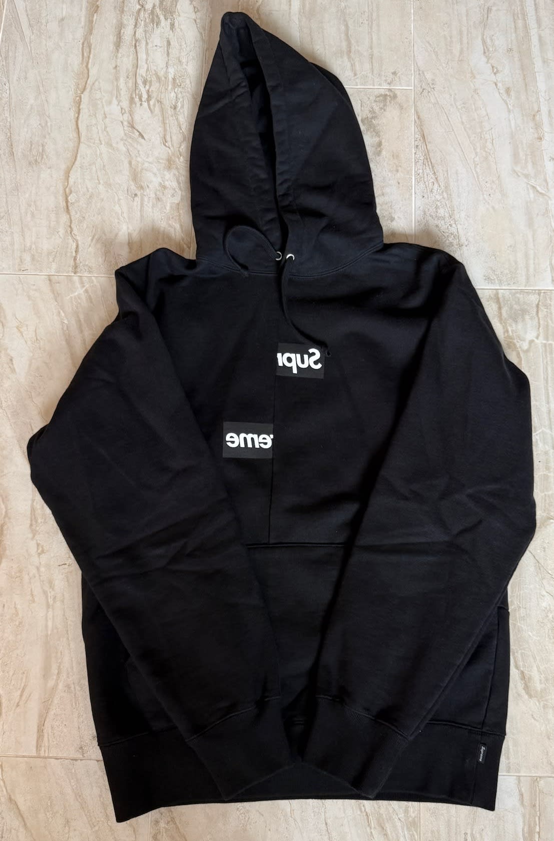 Supreme Comme des Garcons SHIRT Split Box Logo Hooded Sweatshirt Black