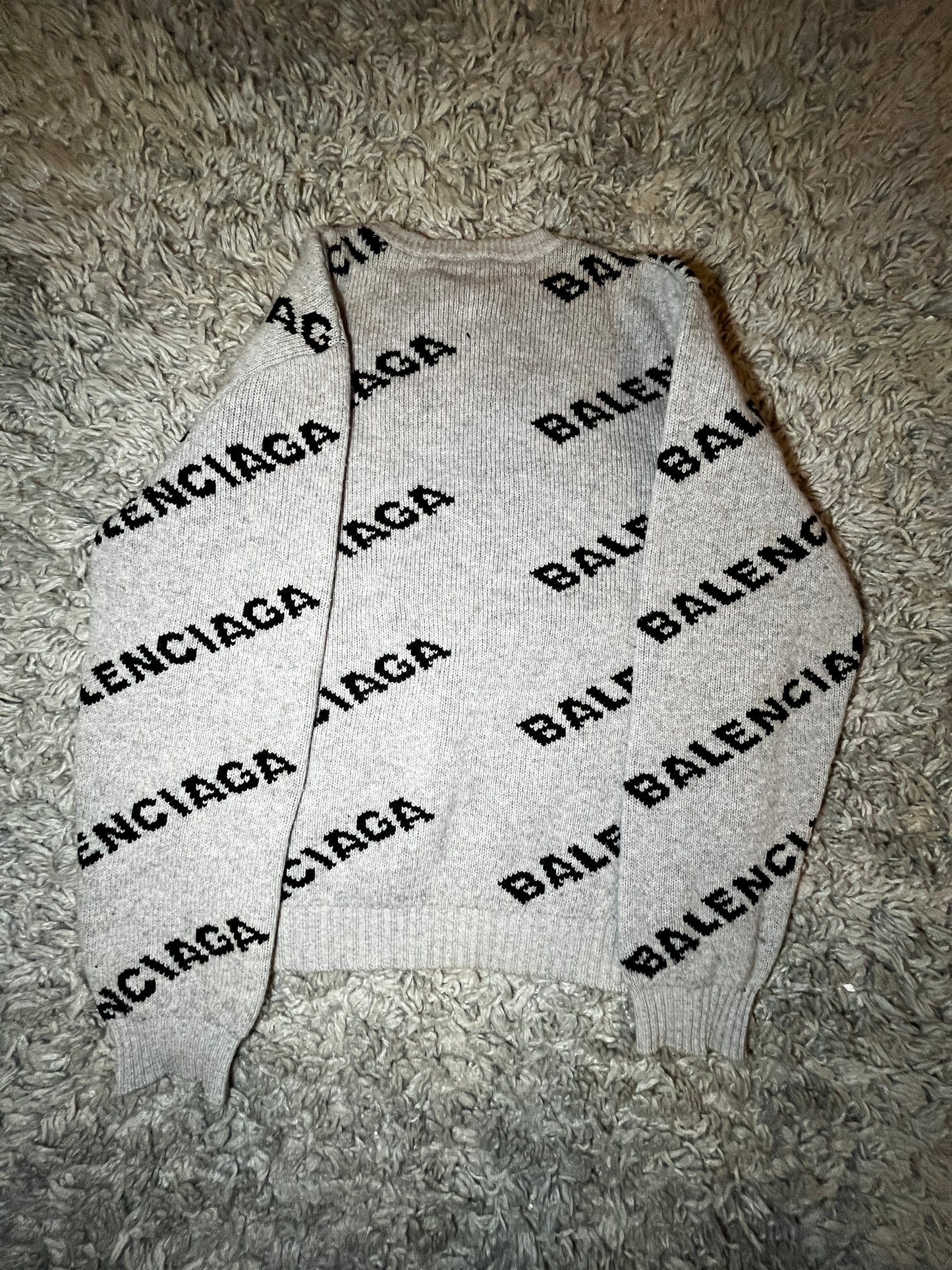 Balenciaga Logo Intarsia Crewneck